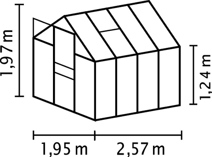 Växthus Venus 5000 Alu Glas 5 m² Vitavia